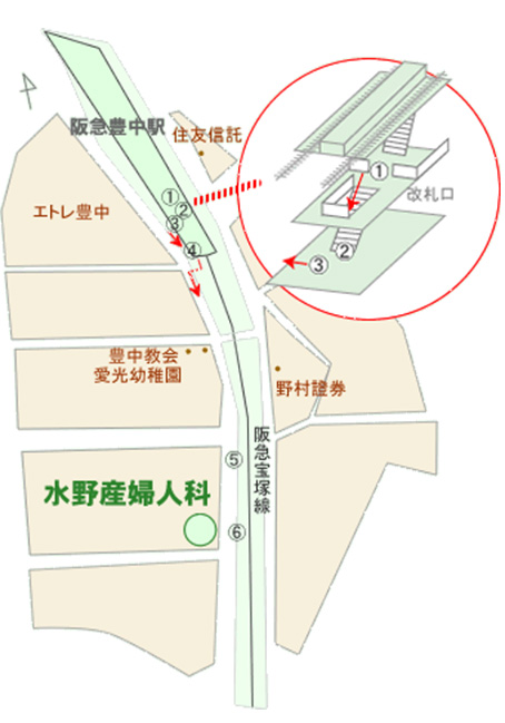 阪急宝塚線豊中駅からの道